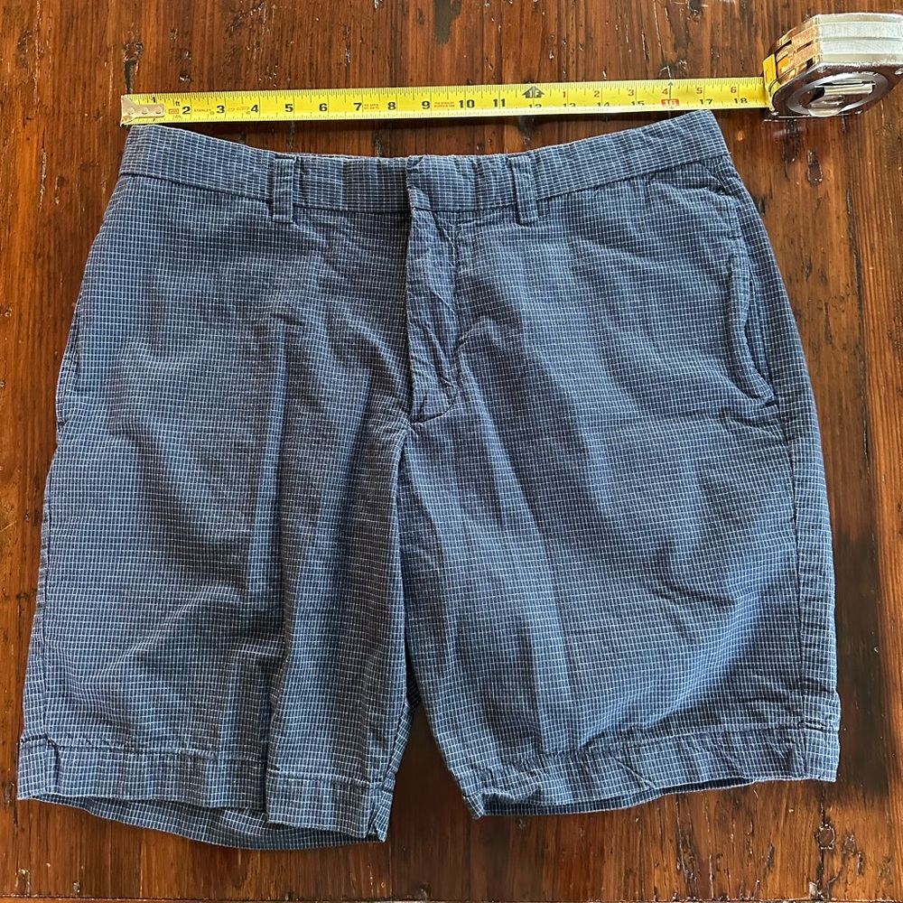 Men's Blue Checkered Shorts - Banana Republic 34